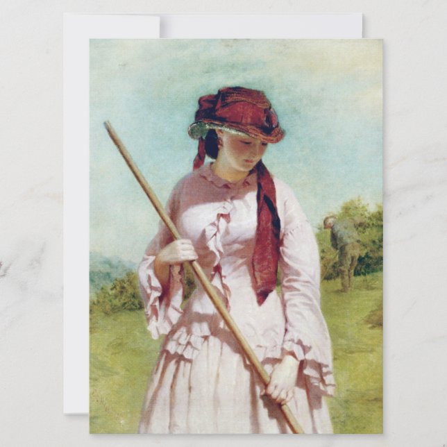 Tarjeta La hija del granjero (belleza rural) (Anverso)