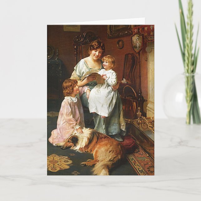 Tarjeta La historia de la cama de mamá para las madres (Anverso)