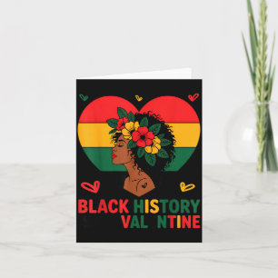 Tarjeta La historia negra es corazón de San Valentín afro