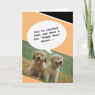 Tarjeta La Hora Feliz de los Amantes de Perro que se está