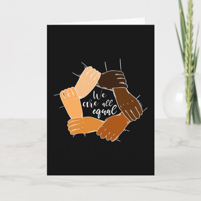 Tarjeta La igualdad de manos de la lucha contra el racismo (Anverso)