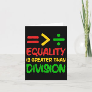 Tarjeta La igualdad es mayor que la división de mujeres af