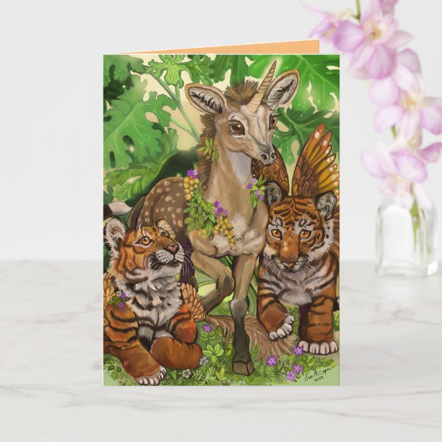 Tarjeta 'La inocencia del nuevo' unicornio (Orquídea)