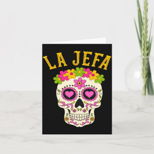 Tarjeta La Jefa Cráneo de Azúcar Disfraz del Día de los Mu