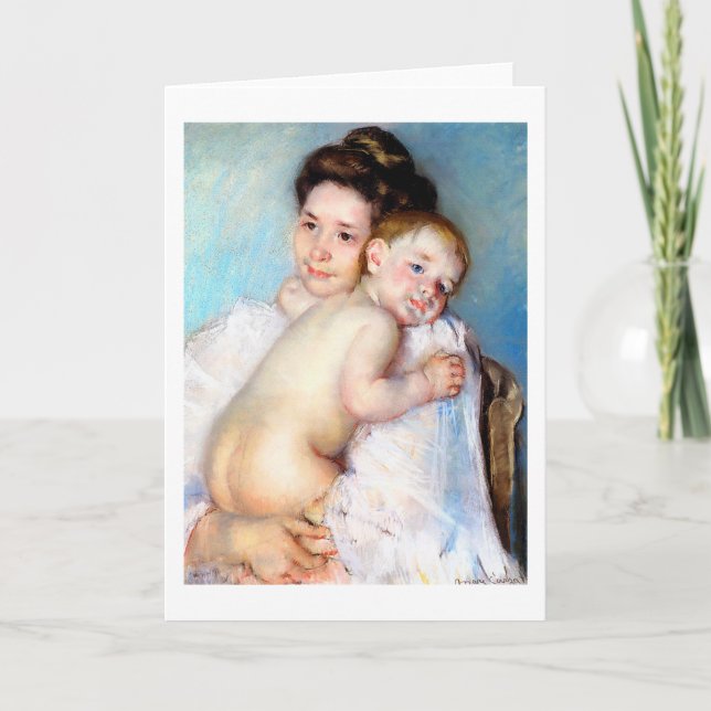 Tarjeta La joven madre, Cassatt (Anverso)