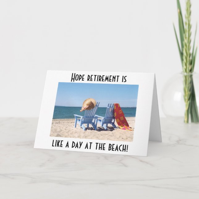 TARJETA LA JUBILACIÓN ES COMO UN DÍA EN LA PLAYA (Anverso)