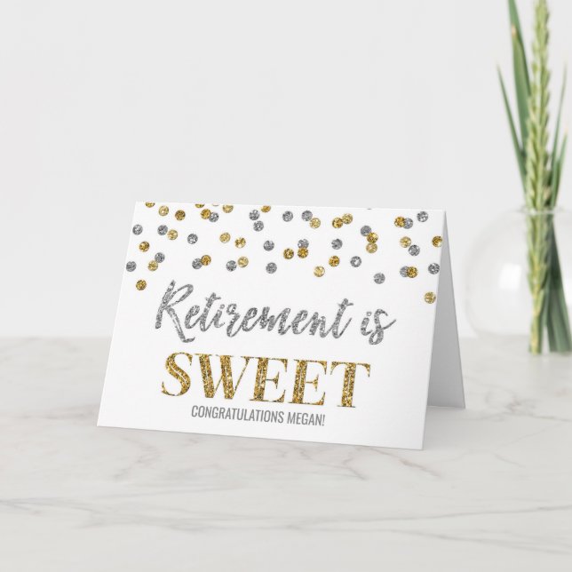 Tarjeta La jubilación es plata de oro dulce (Anverso)