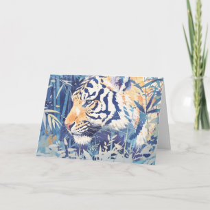 Tarjeta La jungla oculta la mirada intensa de los tigres
