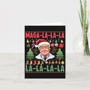 Tarjeta La La La Donald Trump engaña 47 Navidades feos 1