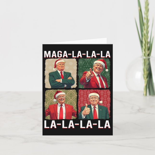 Tarjeta La La La Donald Trump engaña 47 Navidades feos 3 (Anverso)
