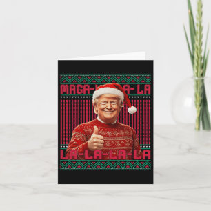 Tarjeta La La La Donald Trump engaña a 47 Navidades feos s
