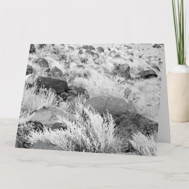 Tarjeta La lava de basalto oscila la foto blanco y negro (Anverso)