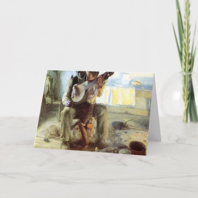 Tarjeta La Lección Banjo De Henry Ossawa Tanner (Anverso)