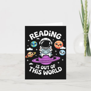 Tarjeta La lectura es de otro mundo libros divertidos espa