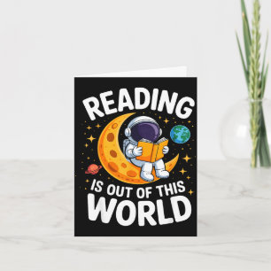 Tarjeta La lectura es divertida fuera de este mundo espaci