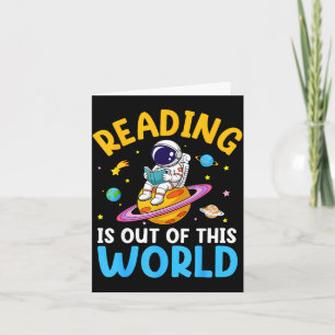 Tarjeta La lectura es divertida fuera de este mundo espaci