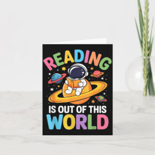 Tarjeta La lectura es divertida fuera de este mundo espaci