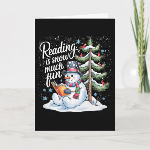 Tarjeta La lectura es divertidísima libros de Navidad muñe