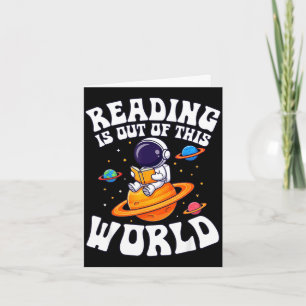 Tarjeta La lectura es fuera de este mundo astronauta libro