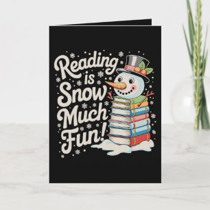 Tarjeta La lectura es mucha diversión muñeco de nieve libr