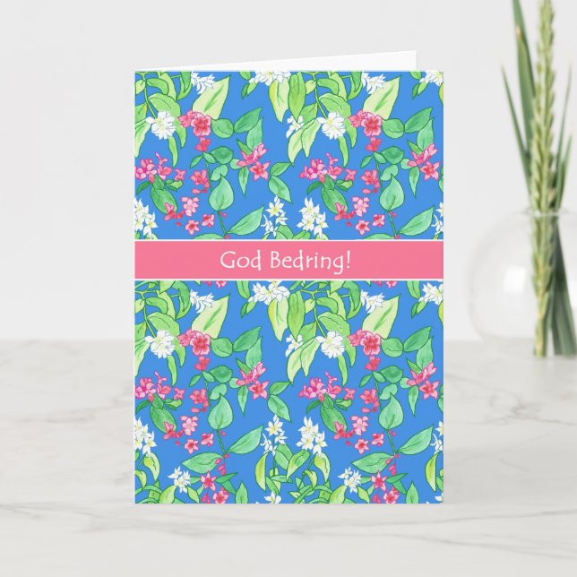 Tarjeta La lengua danesa de los flores de la primavera (Anverso)