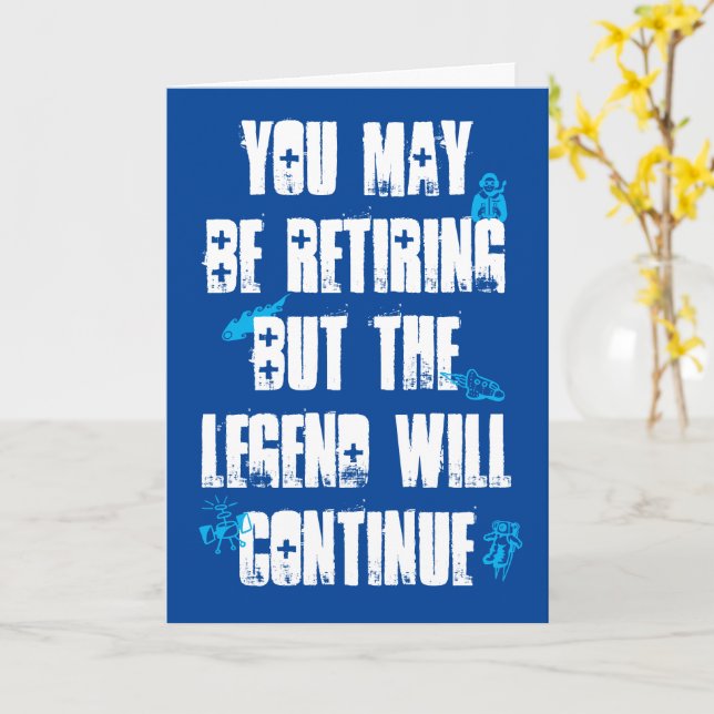 TARJETA LA LEYENDA DE JUBILACIÓN PERSONALIZADA CONTINÚA CO (flor amarilla)