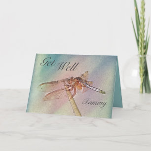 Tarjeta La libélula en colores pastel personalizada