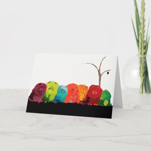 Tarjeta LA LÍNEA de PERRO CHINO serie del heARTDECO (Anverso)