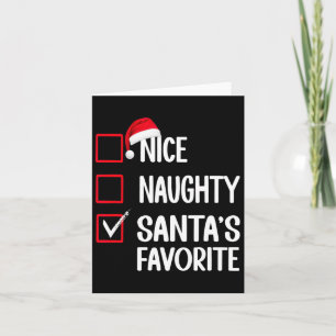 Tarjeta La lista de Navidades favoritos de Naughty Santa