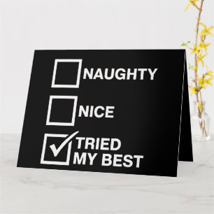 Tarjeta La lista de Niza traviesa mi mejor navidad de Sant