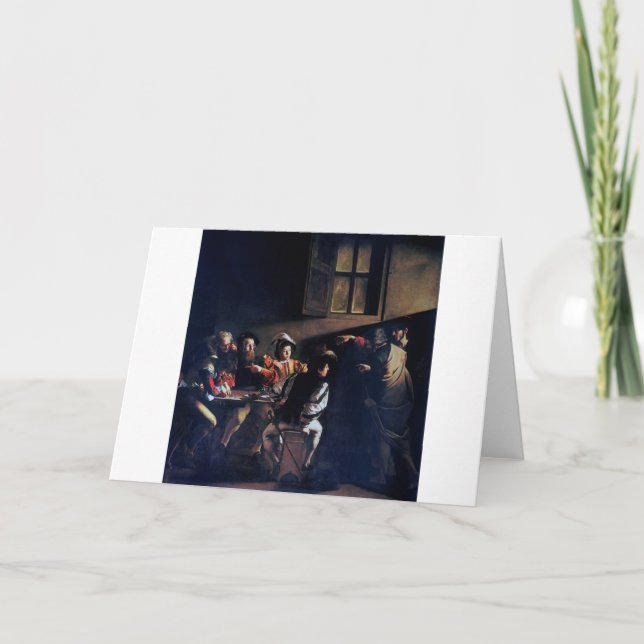 Tarjeta La llamada de San Mateo, Caravaggio (Anverso)