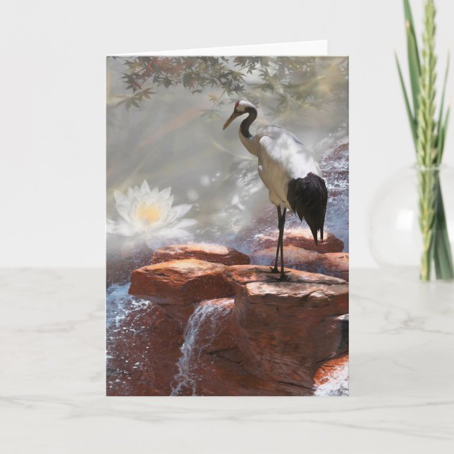 Tarjeta La "longevidad" de la grúa japonesa (Anverso)