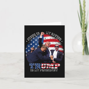 Tarjeta La lucha de Donald Trump contra Jesús es mi salvad