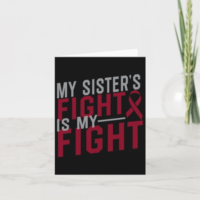 Tarjeta La lucha de mi hermana es mi anemia falciforme A (Anverso)