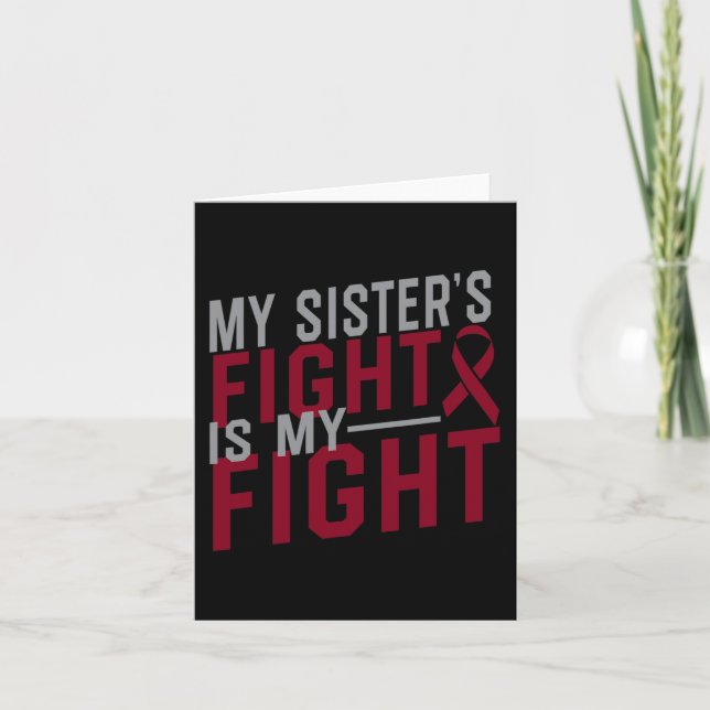 Tarjeta La lucha de mi hermana es mi anemia falciforme A (Anverso)
