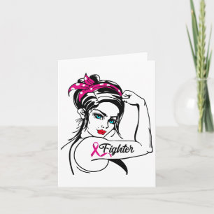 Tarjeta La luchadora Rosie The Riveter Breast Cancer Aware