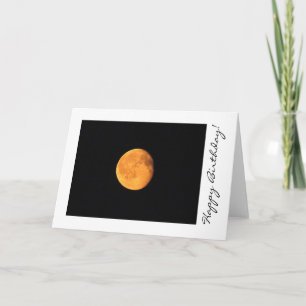 Tarjeta La luna amarilla grande; Feliz cumpleaños