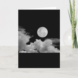 TARJETA LA LUNA LLENA SE NUBLA BLANCO Y NEGRO