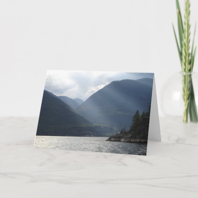 Tarjeta La luz brilla a través de la nube con cita bíblica (Anverso)