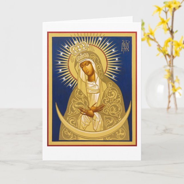Tarjeta La Madonna negra (flor amarilla)
