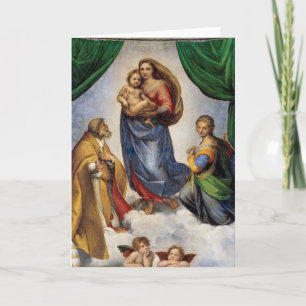 Tarjeta La Madonna Sixtina   Rafael  