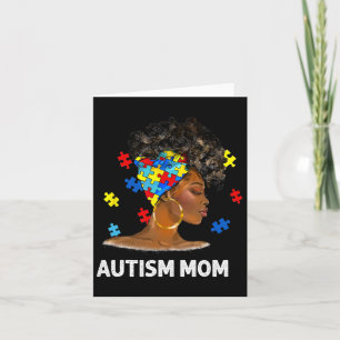 Tarjeta La madre africana del autismo negro y la madre afr
