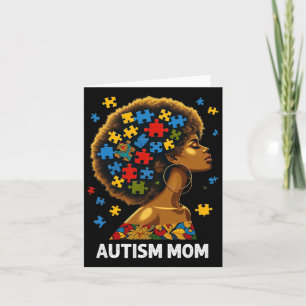 Tarjeta La madre africana del autismo negro y la madre afr