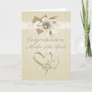 Tarjeta La madre de la enhorabuena de la novia carda el