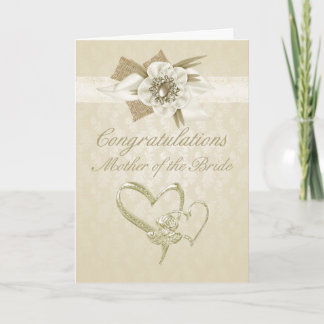Tarjeta La madre de la enhorabuena de la novia carda el
