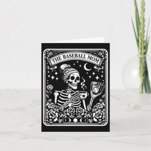 Tarjeta La madre del béisbol Tarot Card Skeleton Coffee Mo