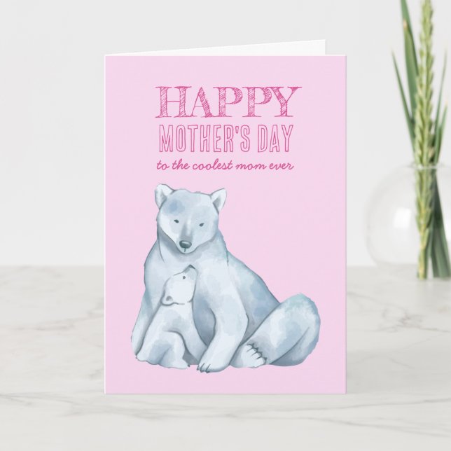 Tarjeta La madre del oso polar celebró el feliz día de la  (Anverso)