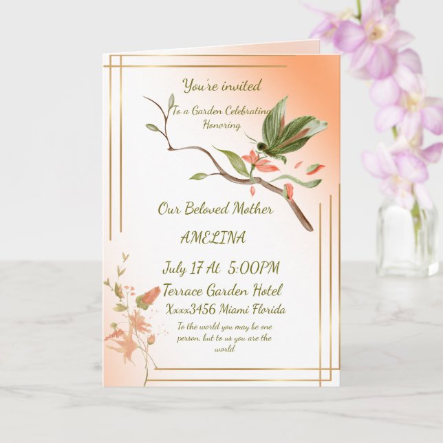 Tarjeta La madre es el mundo (Orquídea)