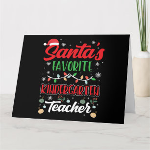 Tarjeta La maestra de jardín de infantes favorita de Santa