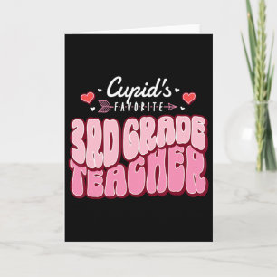 Tarjeta La maestra favorita de Cupido de tercer grado en S